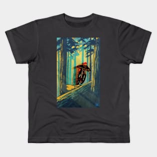 Forest log mountain bike ghost jumper Kids T-Shirt